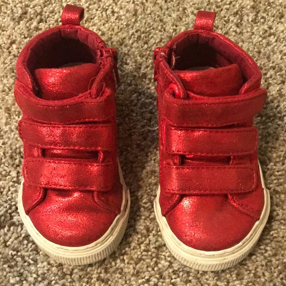 red sparkly sneakers